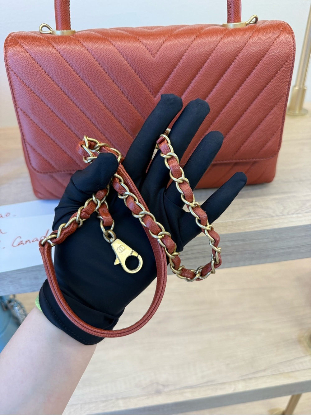 ❌SOLD❌Chanel Quilted Top Handle Bag in Deep Red - Picture 10 of 17